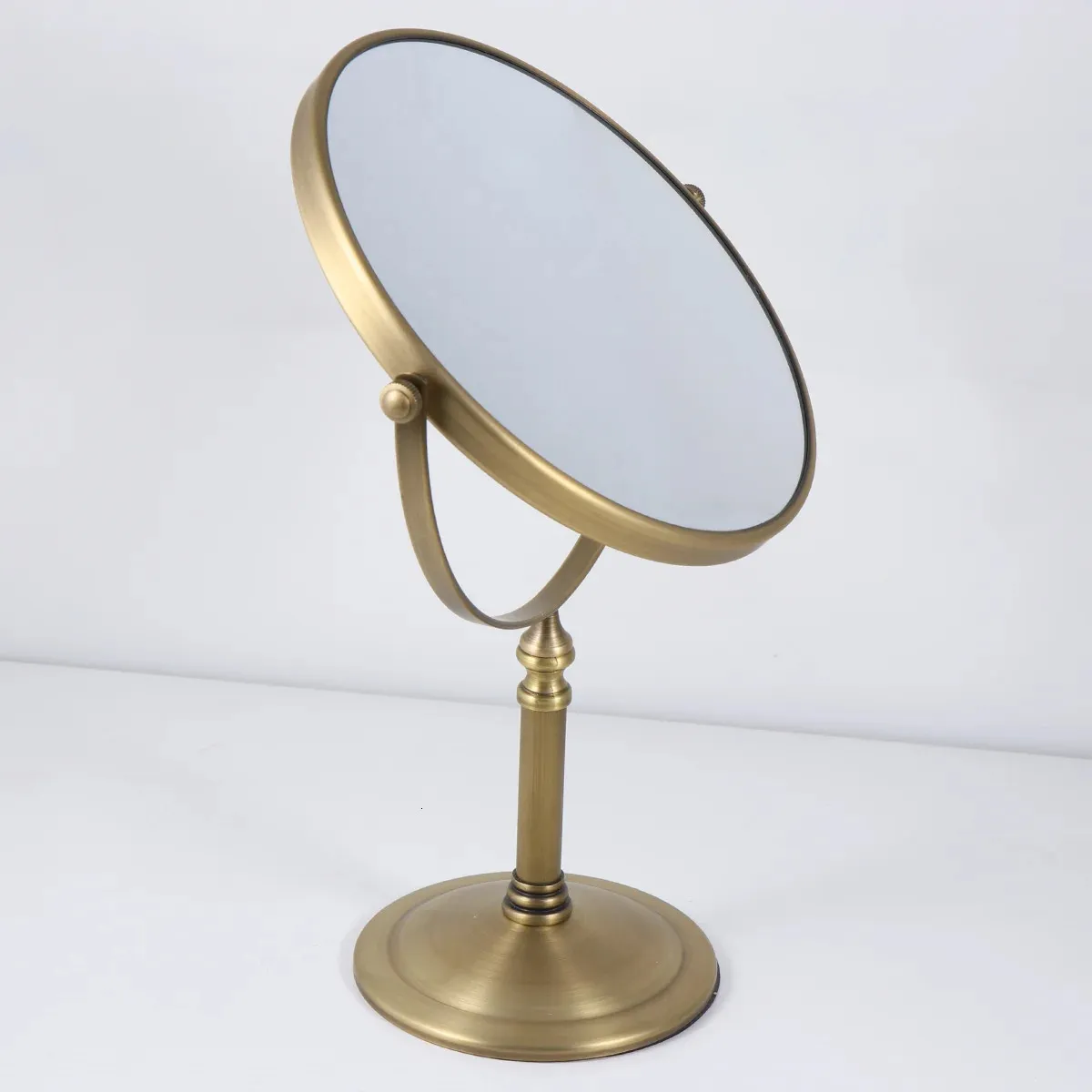 Mirror Vanity Magnifying Side Golden Table Double Magnification 3X Stand Swivel Home Two Bathroom Shaving Beauty Vintage 231221