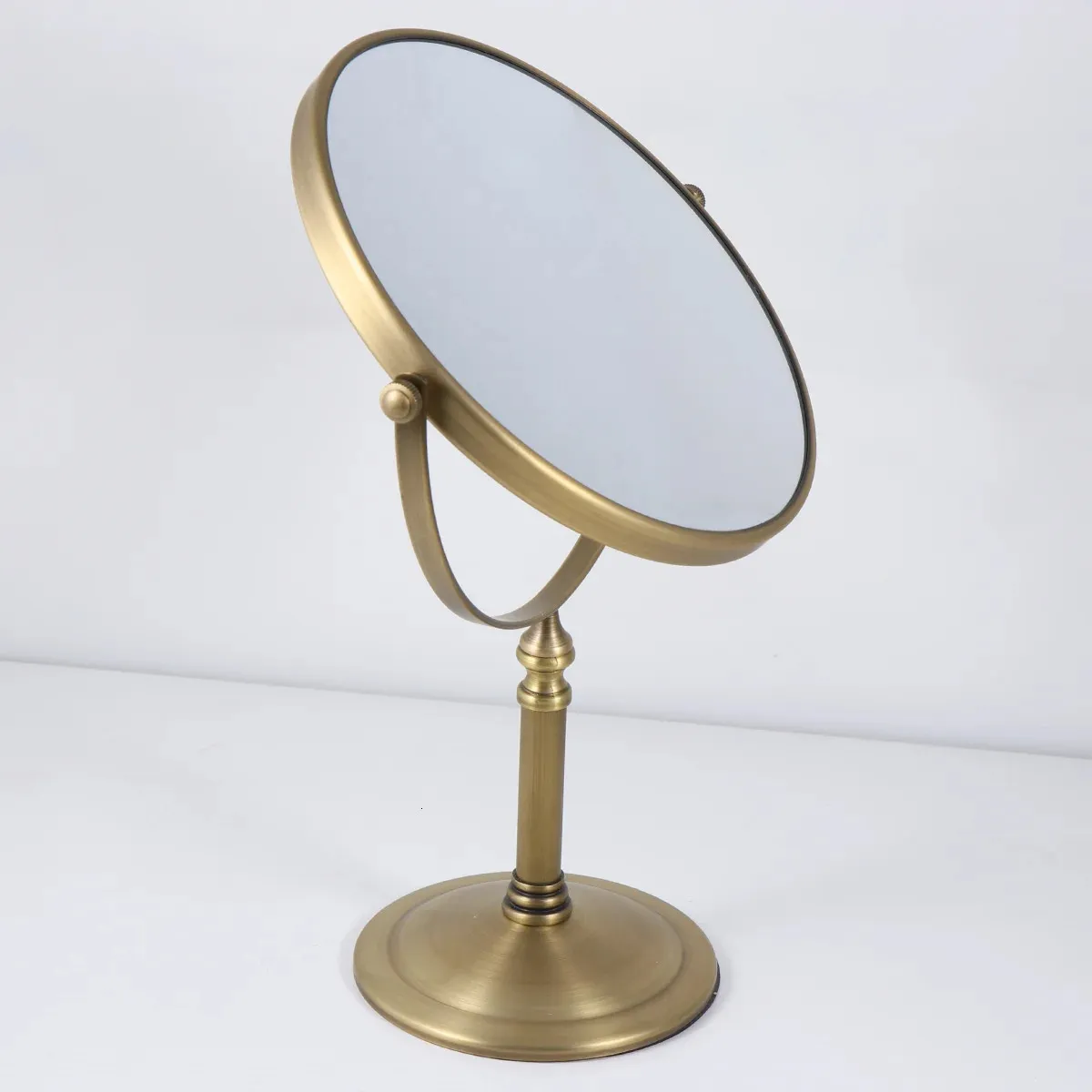 Mirror ijdelheid vergrotende zijde gouden tafel dubbele vergroting 3x stand zwenk thuis twee badkamer scheren schoonheid vintage 231221