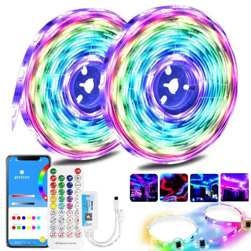 Strips LED -Streifen 30 m 20 m 15 m LED -Streifen Leuchtleuchte RGB -Wolken Deckenleuchte Traum Blitz WS2811 5050 einzeln adressierbares Regenbogeneffekt