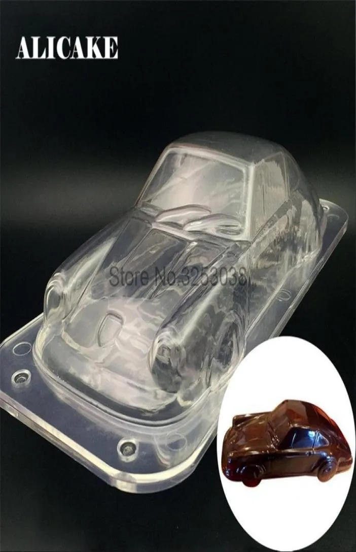 Moules de chocolat en polycarbonate 3D Forme de voiture en plastique Forme de pâtisserie pour les moules de fabrication de bonbons de savon Forme de boulangerie de pâtisseries Y5531387