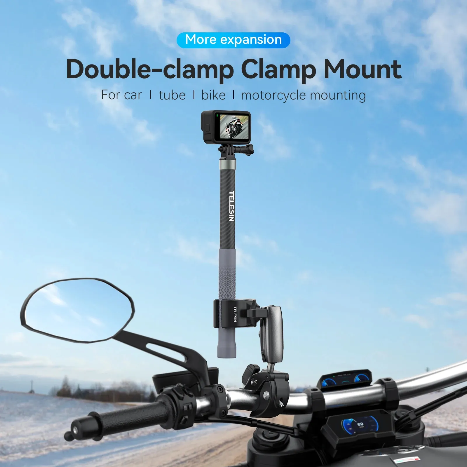 Supporto Per Action Camera Universale - Per Bicicletta, Compatibile Con GoPro, DJI, Insta360 - Foto 3