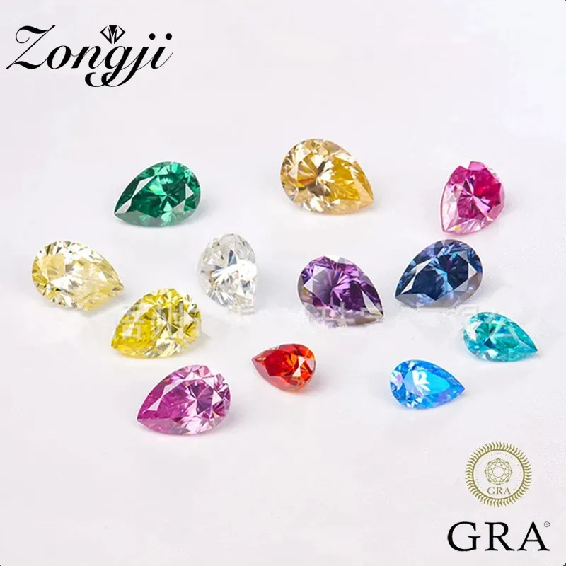 Zongji Color 100 1CT3CT Pear Shaped Loose Stone med GRA Certificate Labgrown Diamond Fine Jewelry Wholesale 231221