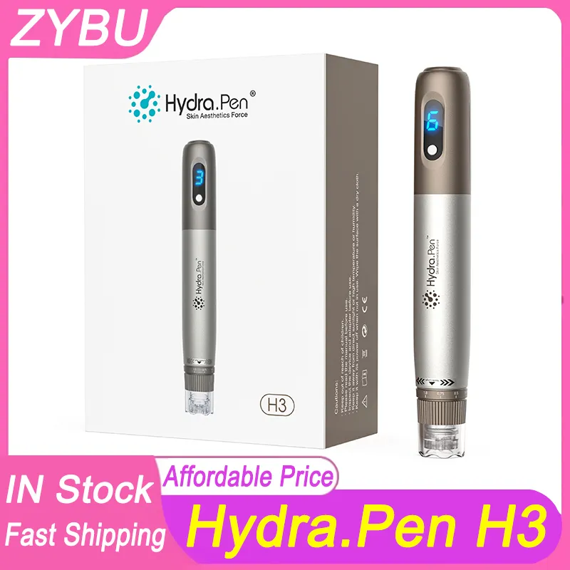 Hydra Derma Pen Gesichtshaut Microneedling Roller Haus verwenden 2 in 1 Auto Micro -Nadeln Stempel Dermapen MTS -Werkzeuge Hydra.Pen H3 Nadelpatronen Meso Therapie Derma Pen