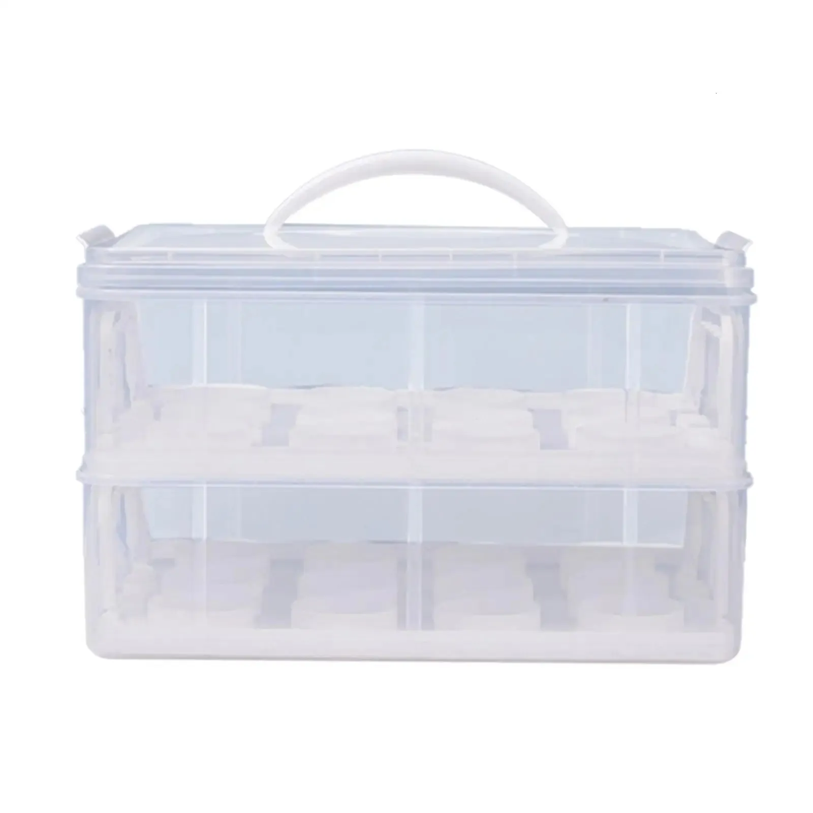 Transparent 2 Tiers Cupcake Carrier with Lid Stackable Layer Insert Cupcake Storage Containers pastry Cheesecakes Cookie