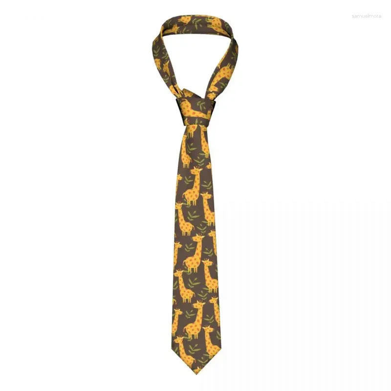 Bow Ties Girafes Feuilles colorées Modèle Unisexe Coldie Skinny Polyester 8 cm Cravate de cou classique pour les accessoires pour hommes Cravat Bureau de mariage