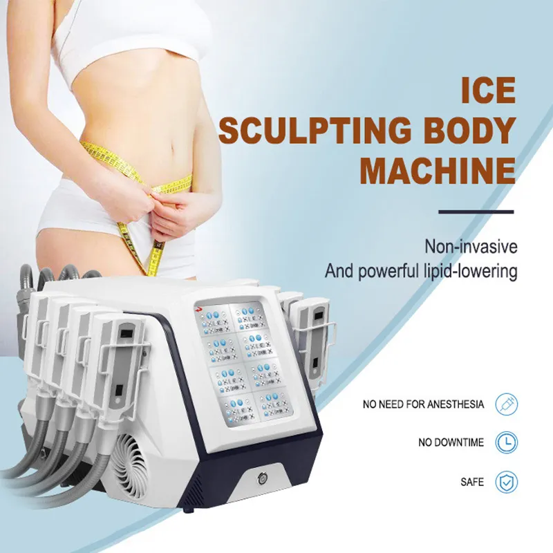 Nouvelle arrivée portable 8 poignées Sinage Cryo Thérapie 360 ​​Élimination des graisses Freeze Cool Body Ice Sculpture Board Machine