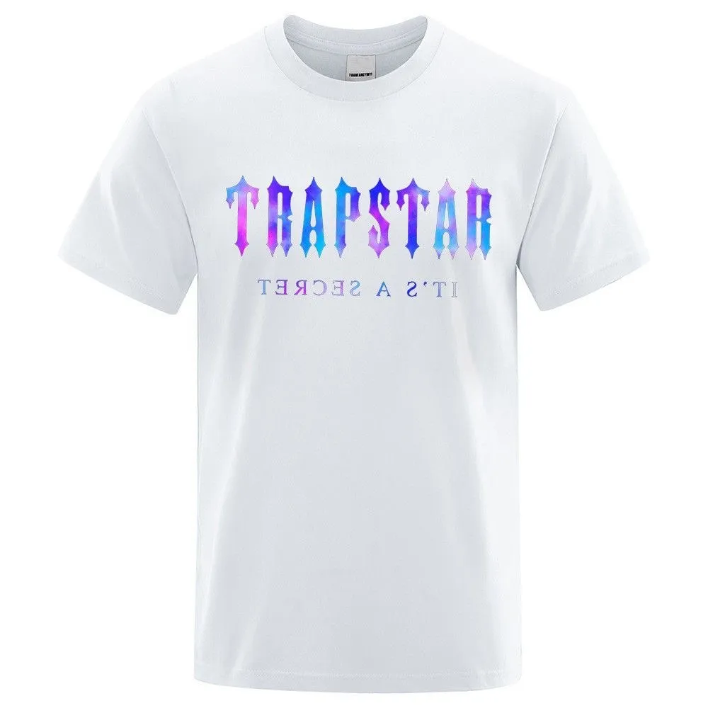 2024 Herren-Trapstar-T-Shirt Kurzarm gedruckter Anzug Chenille Tracksuit Black Cotton London Street S-3xl