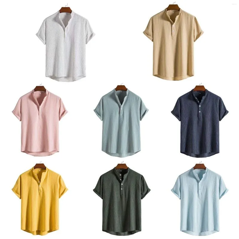 Men's T Shirts Foreign Trade European And American Stand Collar Short Sleeve Shirt