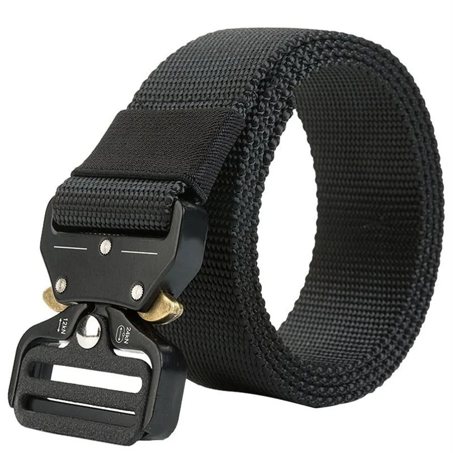 Taktyczny pasek nylonowy SWAT Combat Molle Belts Army Metal Burzacz wyposażenie przetrwania pasy dżinsowe pasek talii 125 135 cm2766