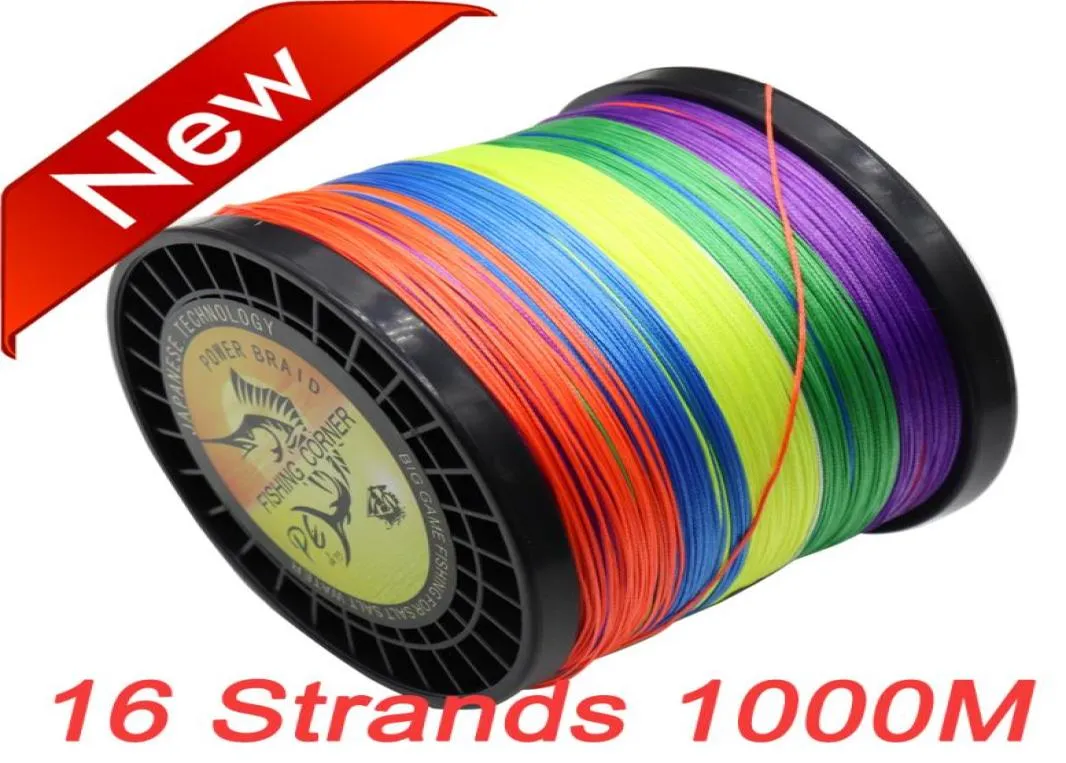 PE Örgülü Tel 16 Strands 1000m1093yd Süper PE Örgülü Çok Filament Balıkçılık Hattı 59lb308lb Örgülü Line7561793