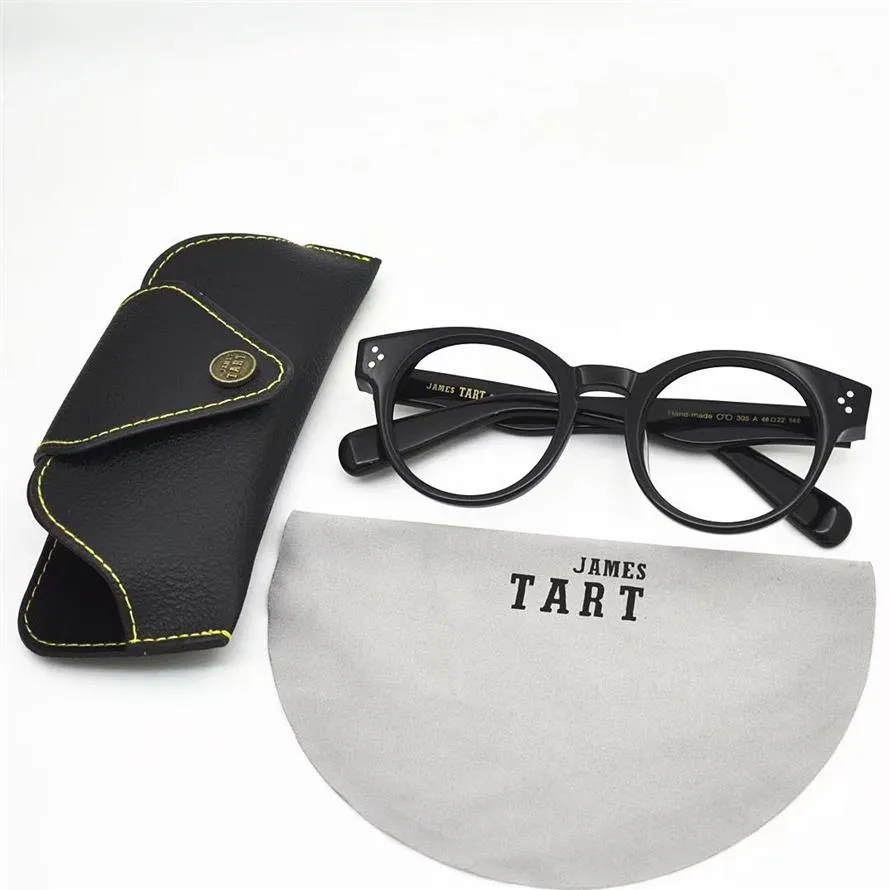 James Tart 305 Optische brillen voor unisex retro-stijl anti-blauw lichtlens plaat rond volledig frame met box240j