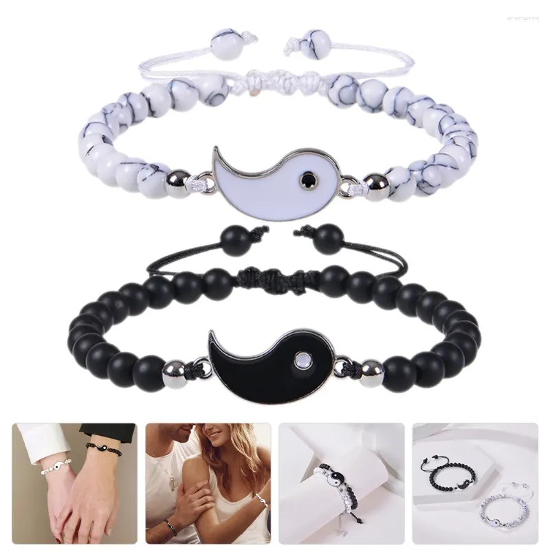 Bracelets de charme tai chi bracelete casal jóias amizade correspondente namorado e namorada de namorada para casais manual