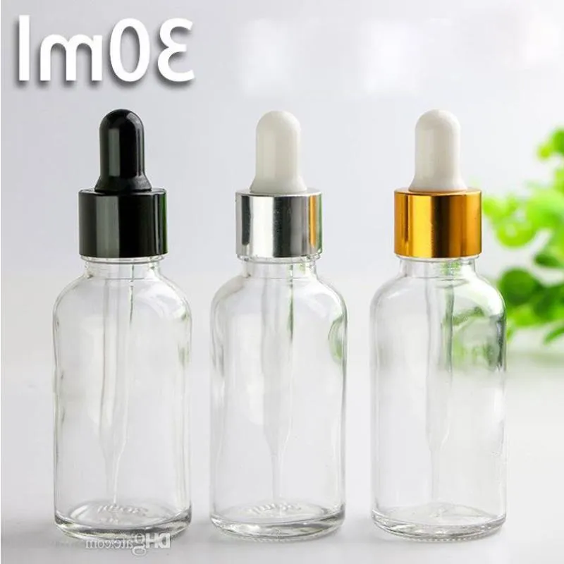 Bottiglie di vetro ad olio essenziale da 30 ml all'ingrosso 440pcs 1 oz bottiglie di contagocce in vetro per ejuice eliquid con tappo e gocciola di vetro sh gcib