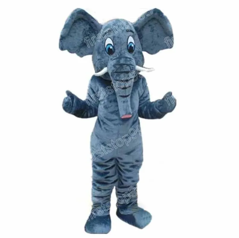 Halloween grey elephant Mascot Costume Cartoon Anime theme character Unisex Adults Size Advertising Props Christmas Party Outdoor Outfit Suit