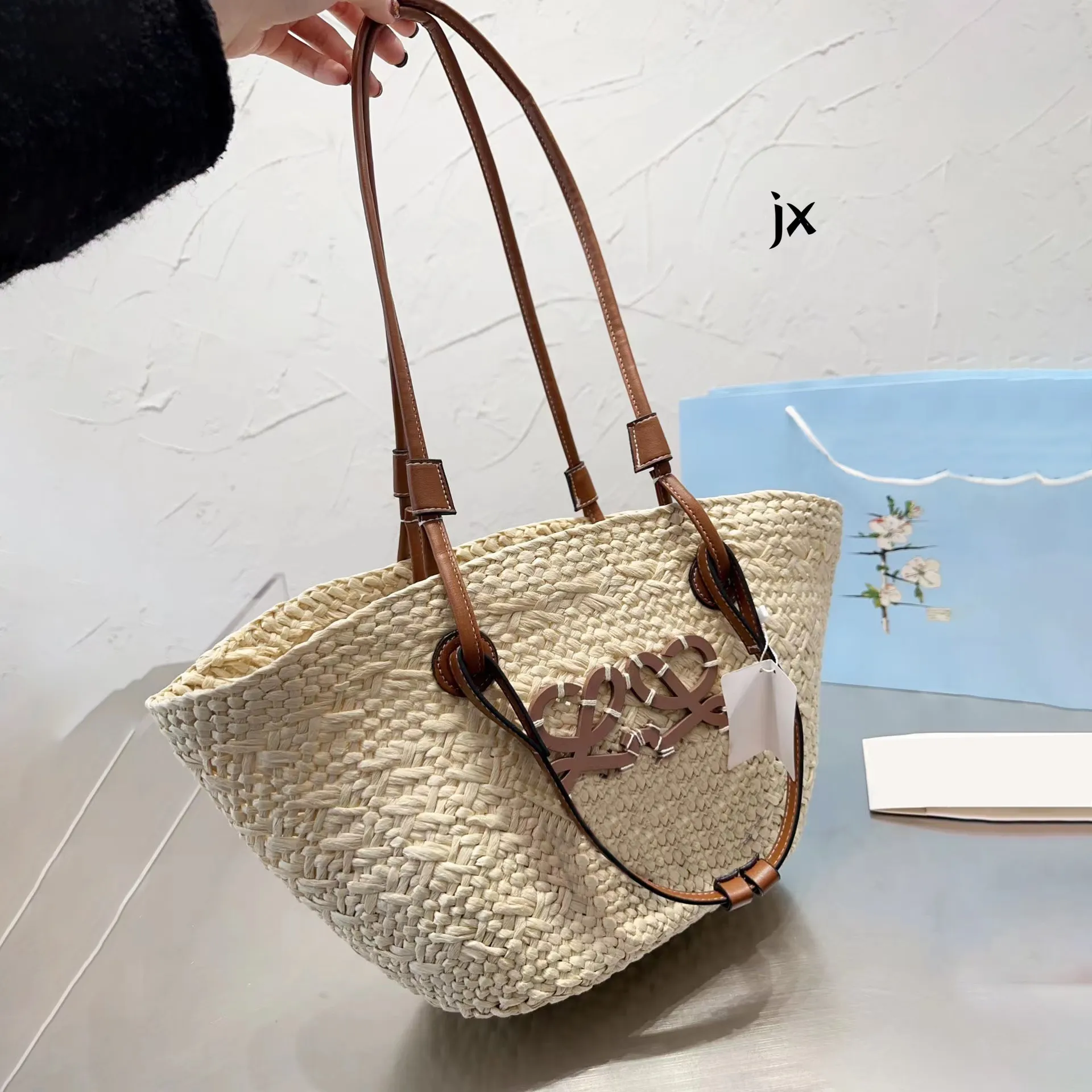 2024 Raffia Straw Tote Bag - Handwoven Beach Basket for Women, Foldable ...
