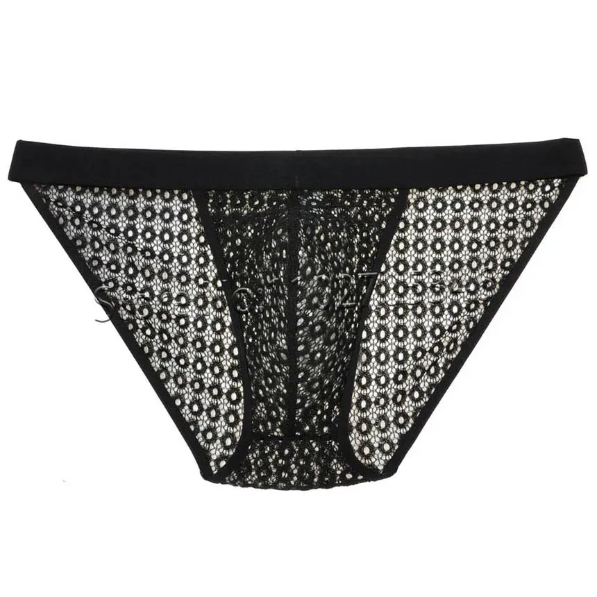 Mens Sexy Pouch See Through Lace Bottoms Pants Underwear Skimpy