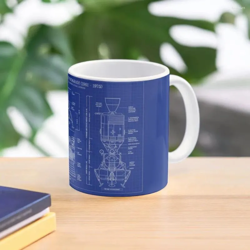 Programa de canecas Apollo (1961 - 1975) Blueprint Coffee Caneca Cups de chá