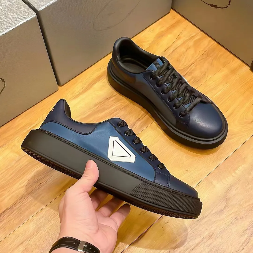 Ny toppmärke makro renylon sneakers skor borstade läder män utomhus tränare rabatt komfort plattform skateboard promenad cykling vandring sko eu38-45 med låda