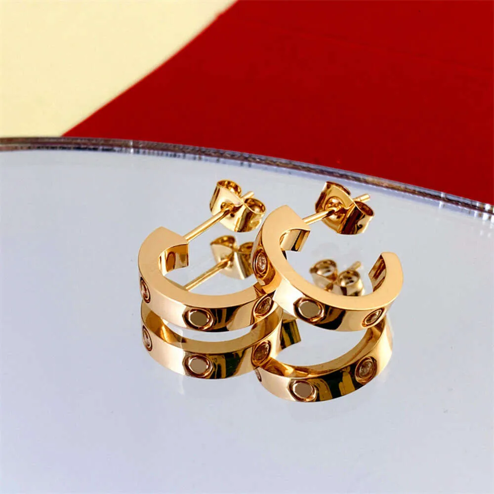 Stud Stud Gold Hoop Earrings Gold Clover Earrings Luxury Gold 18k Stud Earrings Designer For Women Hoop Earrings Stud Letter Earring Jewelry Set Brincos