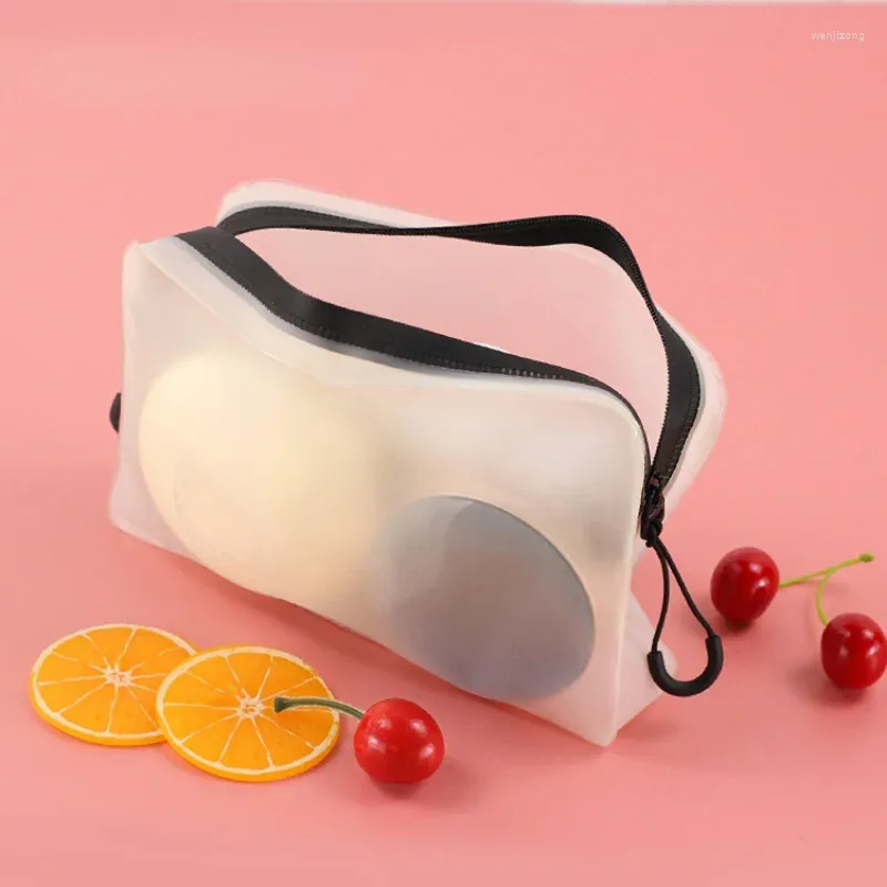 Storage Bags Transparent White Zipper Cosmetic Bag Women Portable Simple Waterproof Travel Color Clear TPU Makeup Organizer
