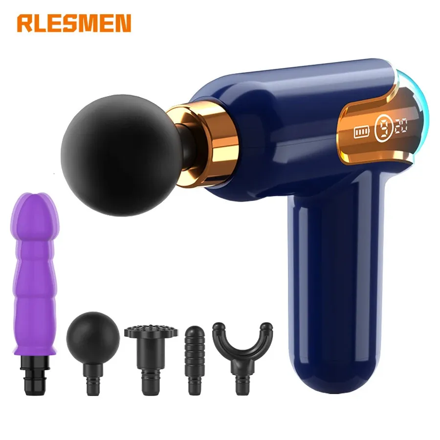 RLESMEN Massage Gun Dilldo Attachments Vibrator Portable Electric Massager Women Body Neck Shoulder Pleasure Muscle Relaxation 231221