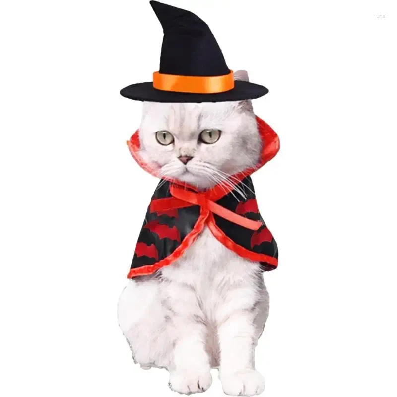 Cat Costumes For Cats Pet With Pumpkin Pattern Dog Clothes Cloak Shape Bat Add Hallowen