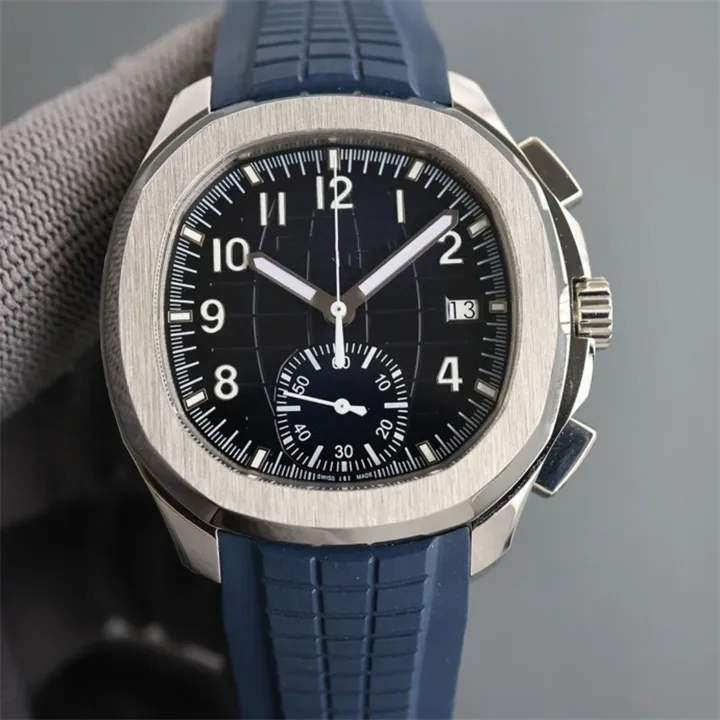 ZF 5968A-001 Motre Ol Lüks Be Luxury Watch 42mm Kronograf Mekanik Hareket Çelik Relojes Kasa Kauçuk Kayış Erkekler Saatler Kol saatleri