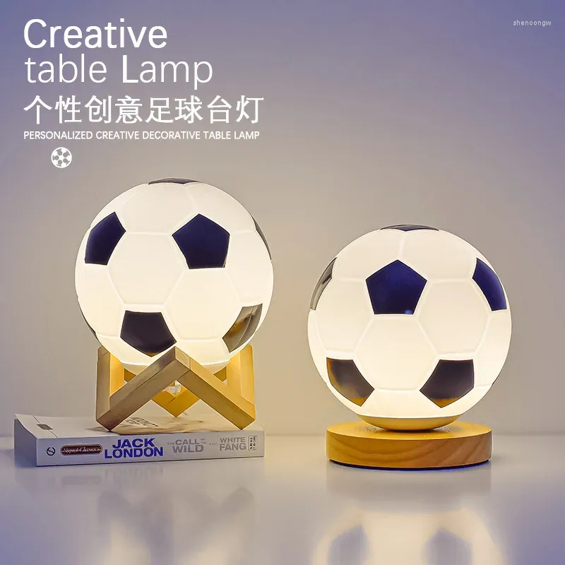 Bordslampor USB Light Football Lights Gift Ring Night Child Nightlight Kawaii Rum Dekor Lamp Barn Anime Lighting