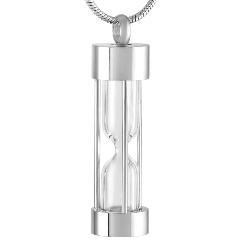 IJD9400 Eternal Memory Hourglass Cremation Halsband Håll fler aska av din älskade rostfritt stål urn Human Ash Locket Casket260b