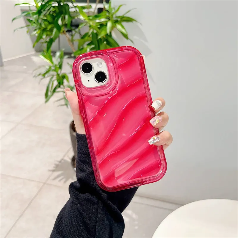 Caso de padrão de ondulação de água de luxo para iPhone 11 15 Pro Max Cover iPhone 14 13 Pro Max XR 7 8 Plus x Xs 14Promax Silicon Funda 