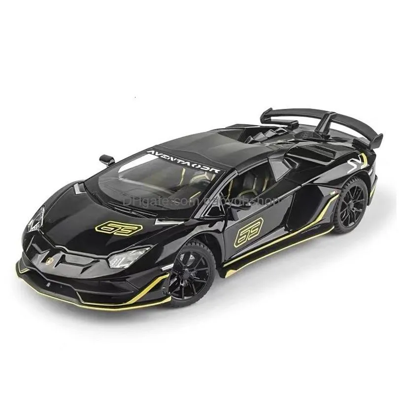 diecast model 1 24 lamborghinis aventador svj63 alloy model car toy diecasts metal casting sound and light car toys for children vehicle