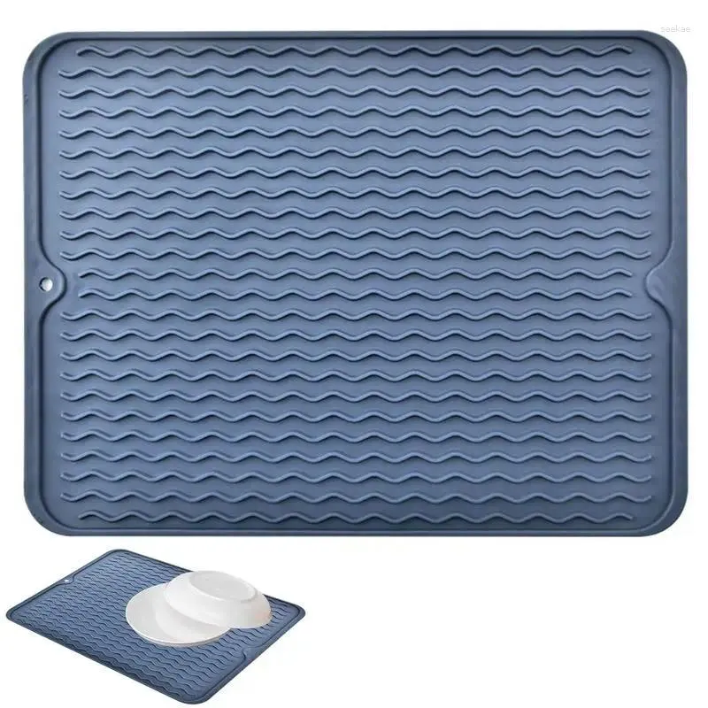 Table Mats Drain Mat For Dish Rack Drying Kitchen Counter Heat Resistant Great Dishes Sink Top Fridge