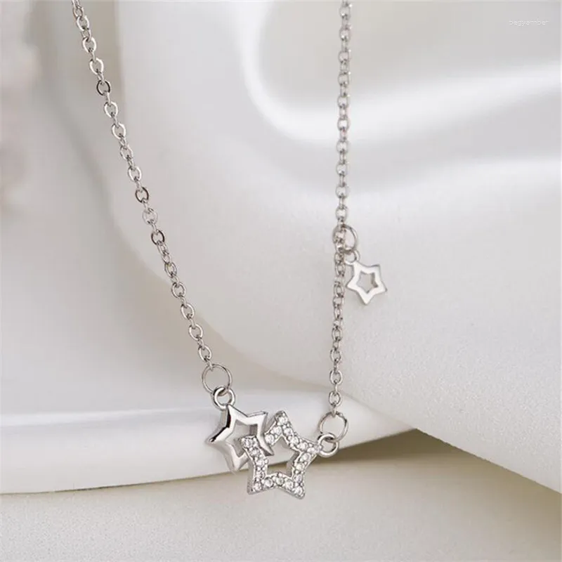 Pendanthalsband Fashion Tassel Zircon Star Charm Necklace For Women Girls Wedding Party Choker Jewelry DZ356