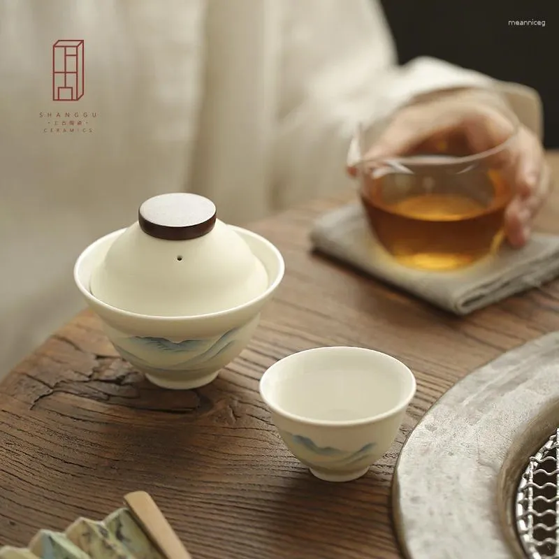 Tee -Sets Antike Teetassen Keramik Kuaiko Cup Travel Tea Set Filter kleiner tragbarer Takt drei Tassen