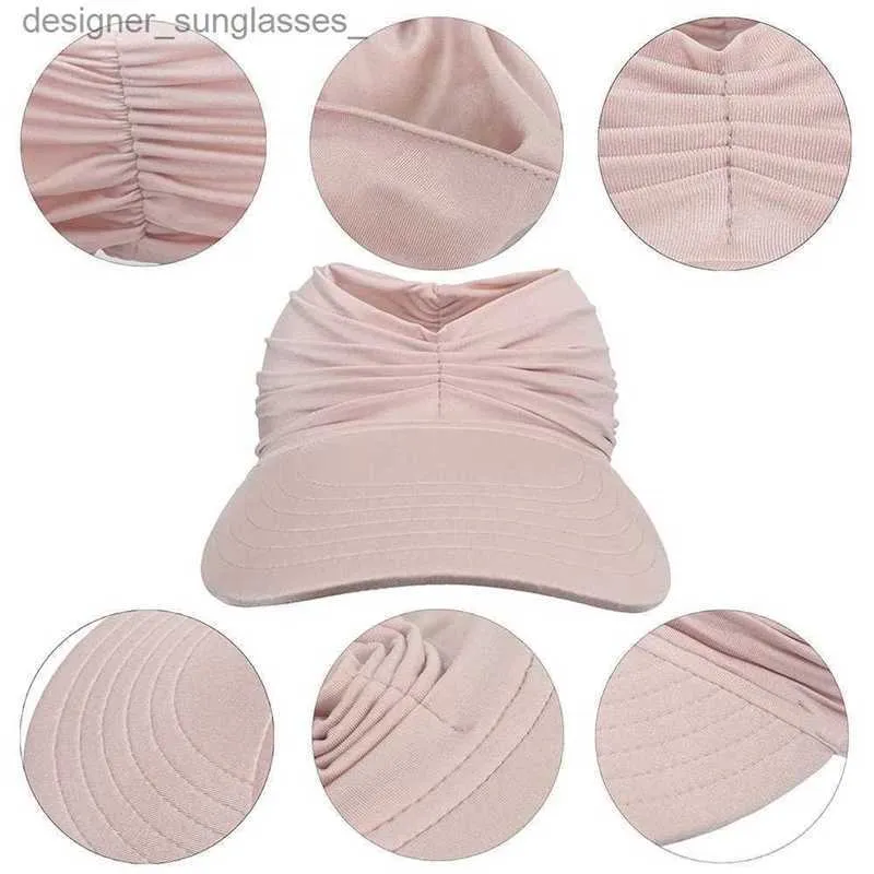 Visors 2022 NOWOŚĆ LEMA BEACH HAT Big Visor Sun Hats for Women Outdoor UV Protection Top Pusty Sport Baseball CL231218