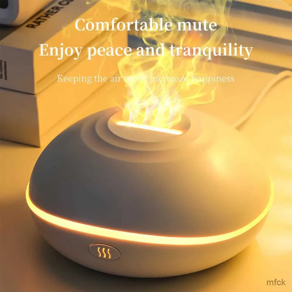 Umidificatori 200ML Umidificatore ad ultrasuoni Umidificatore Fiamma Diffusore di aromi 7 colori Lampada a LED Fragranza Diffusori di oli essenziali Mist Maker