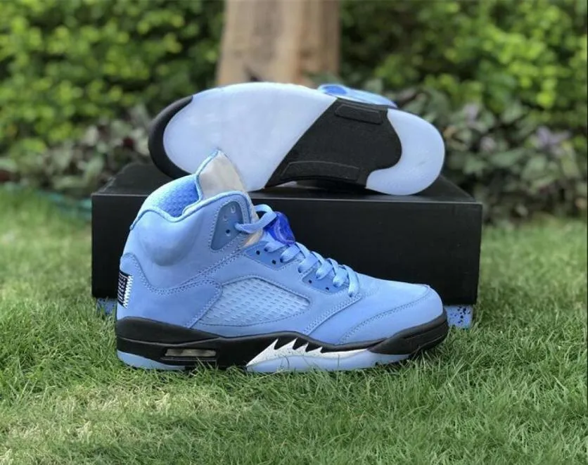 Top 5 UNC Mens Basketball Shoes 5s University BlueBlackwhite Outdoor