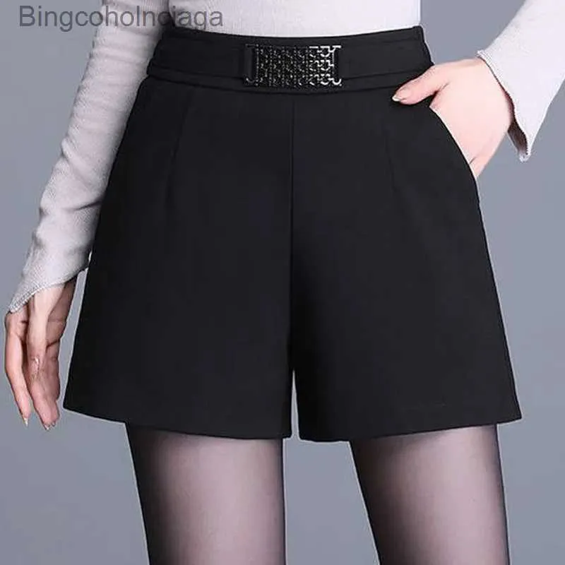 Shorts femminile semplicità casual Shorts Shorts Spring Autumn Black Plus size All-Match Pantaloni a gamba larga larga Fashi