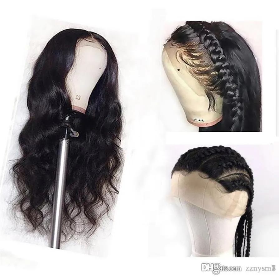 Полное кружево 100 настоящий парик для волос для человеческих волос для чернокожих женщин волна тела 180 18 Реми бразильский невидимый невидимый160416