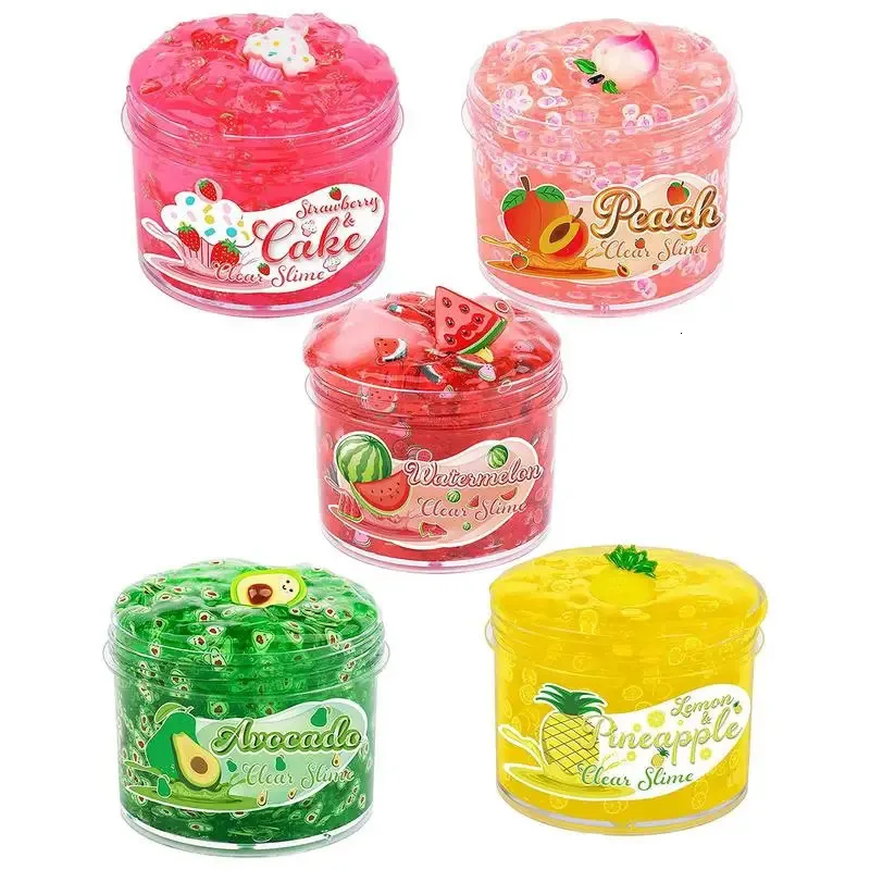 70 ml fruit slijm stretchy speelgoed kleurrijk zacht zacht schuimwolk Cloud klei educatieve antistress decompressiegeschenk voor kinderen 231221