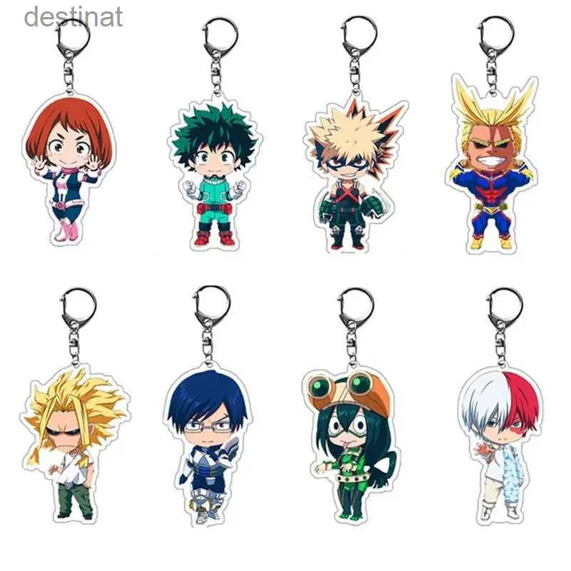 Anéis -chave Moda Japão Anime My Hero Academia Keychain Acrílico Dupla lados Transparente Chain Acessórios de anel Mulheres homens Jóias Presentel2312222