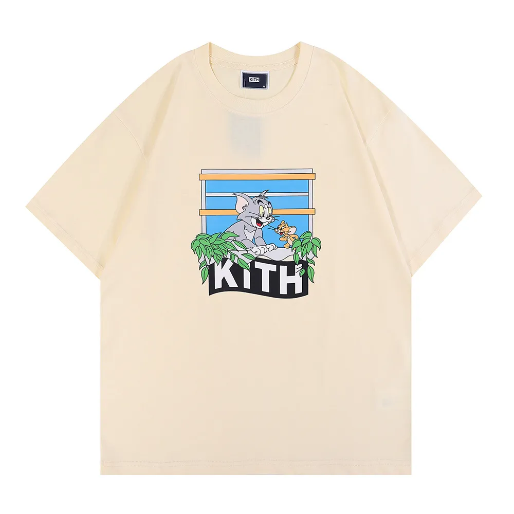 KITH Tom Jerry T-shirt Designer Top Quality Luxury Fashion T-Shirt Men Women Casual Short Sleeves SESAME STREET Tee Vintage Clothes Outwear Tee Oversize Man Shorts