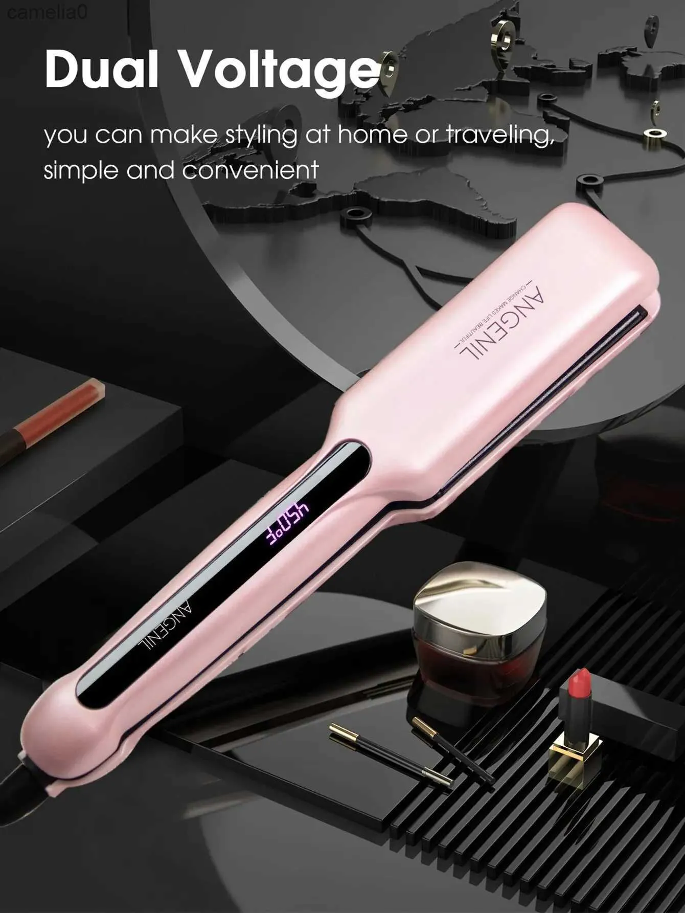 Hair Curlers Straighteners ANGENIL Flat Iron 1.6 Inch Wide Curling