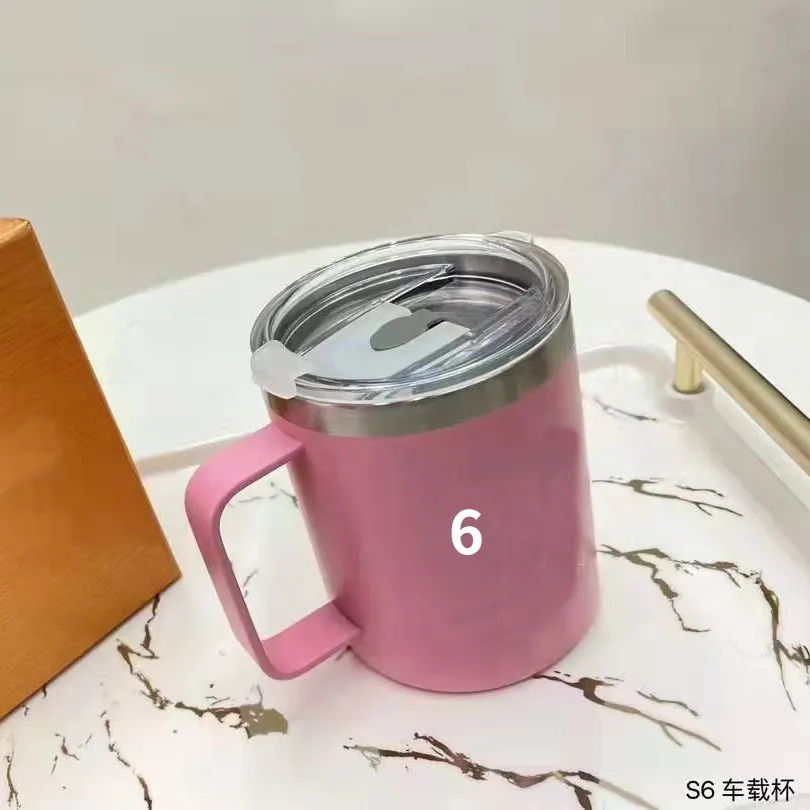 Taglie di design da 350 ml in acciaio inossidabile a doppio strato tazza di latte a doppia maniglia MHGS tazza di caffè isolata con cucchiaio e scatole