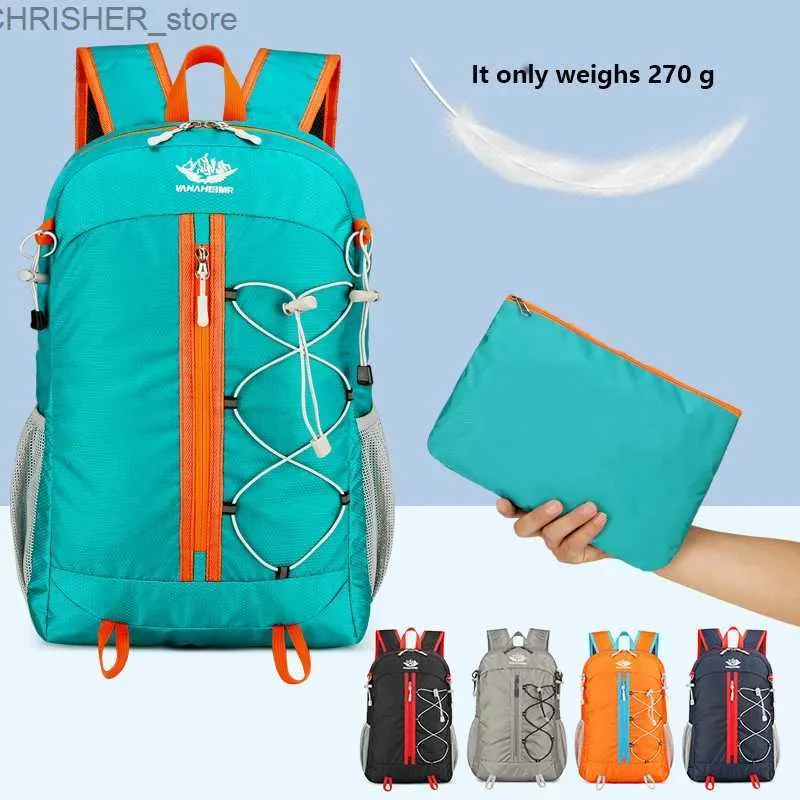 Sacs extérieurs Travel Packable Sackepack Randonnée extérieure Daypack Big-capacité pliable Sac à dos de camping pliable Sac de sport anti-splash pour hommes Womenl231222