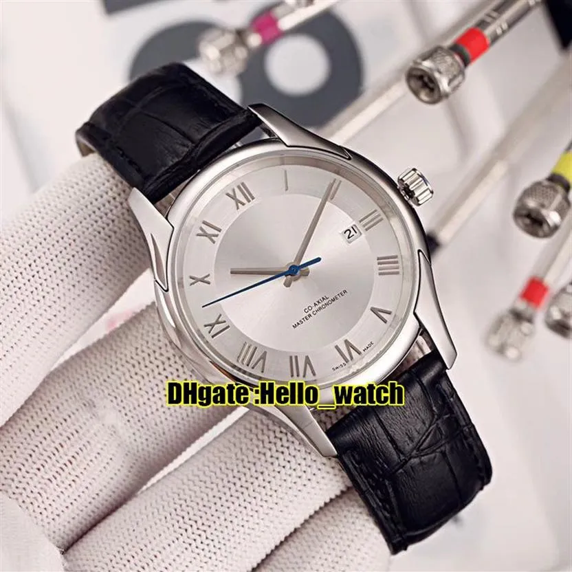 Ucuz yeni 41mm klasik 316L çelik kasa 431 13 41 21 02 001 Beyaz kadran otomatik erkek izle deri kayış beyler