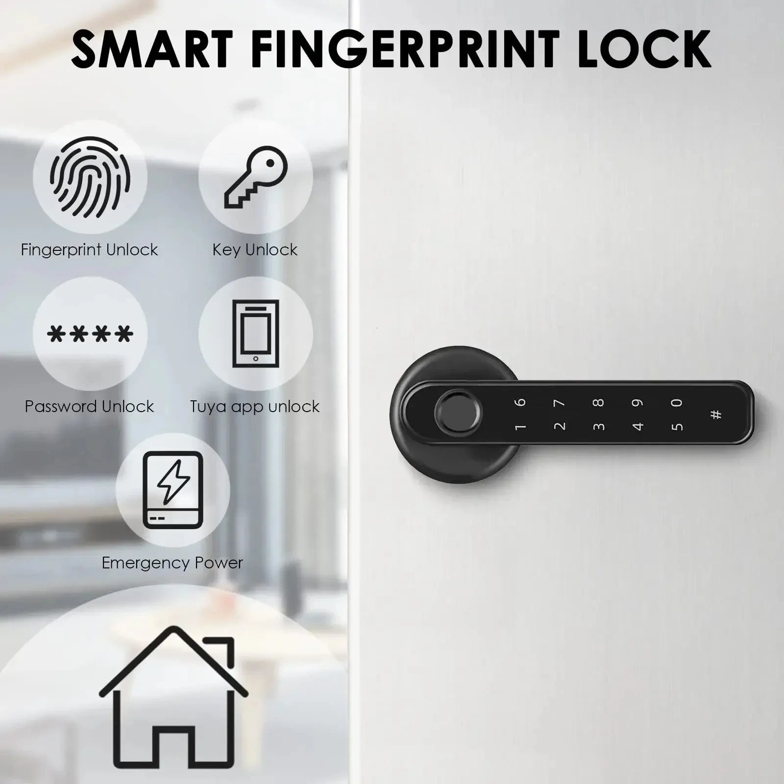 Keyless Electric Lock, Stainless Steel Brass Low Consumption Smart