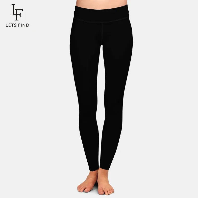 Laissez-vous l'arrivée des femmes leggings solid noir hauteur taille confortable respire librement fitness stret 231221