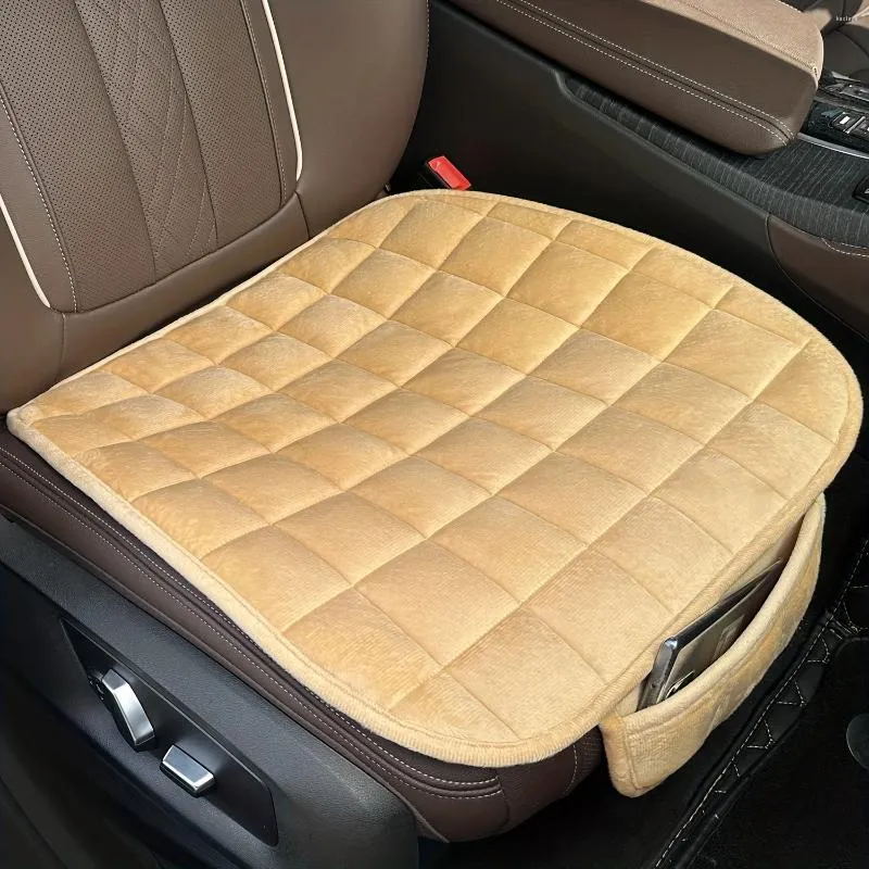 Car Seat Covers 1pc Cushion Premium Comfort Memory Silk Wadding Non-Slip Rubber Bottom With Storage Pouch Pad Universal