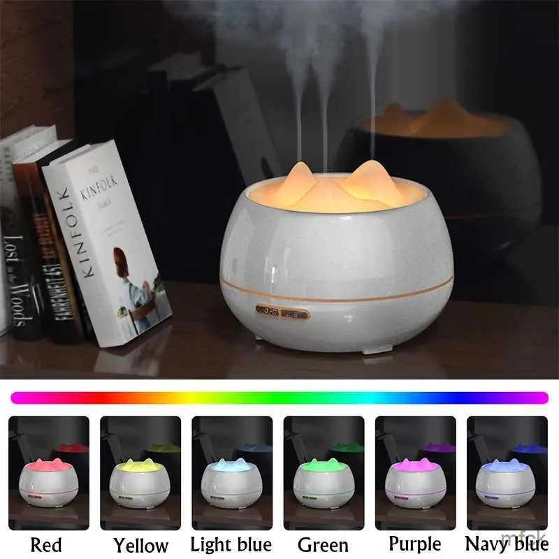 Umidificatori 500ML Aromaterapia elettrica domestica Diffusore di oli essenziali Telecomando Aroma Umidificatore Purificatore con luce LED colorata